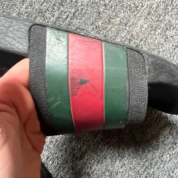 Gucci Red Green Stripe Slides, size 9 - Picture 7 of 16